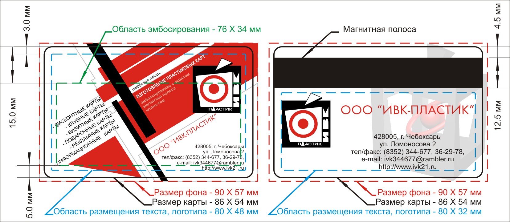 Дисконтная карта размер макета